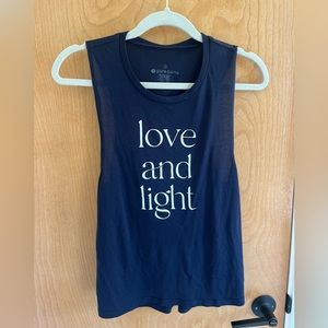 Small Pure Barre tank "love and light"
